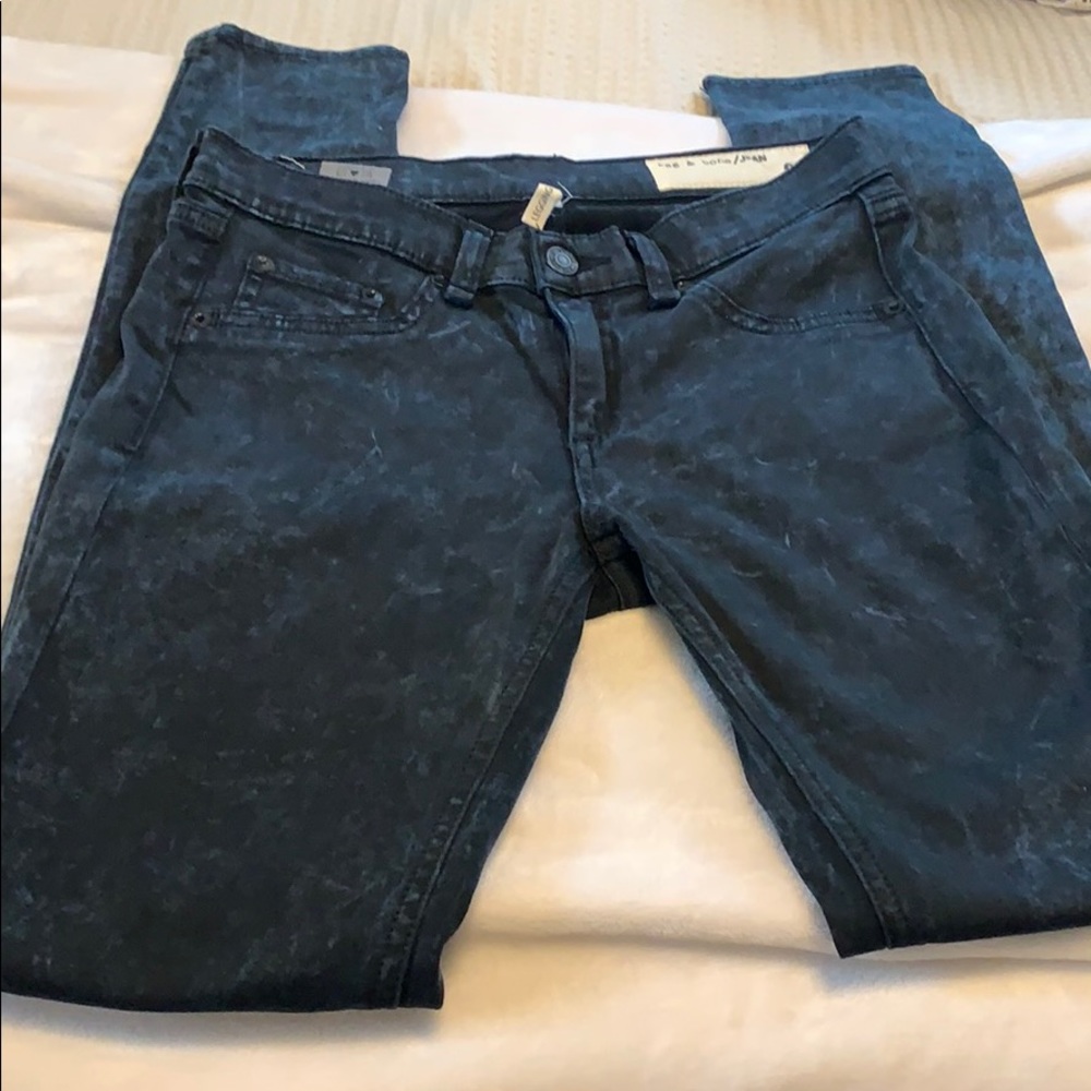 rag & bone Women's Skinny Jeans in Washed Black/Charcoal